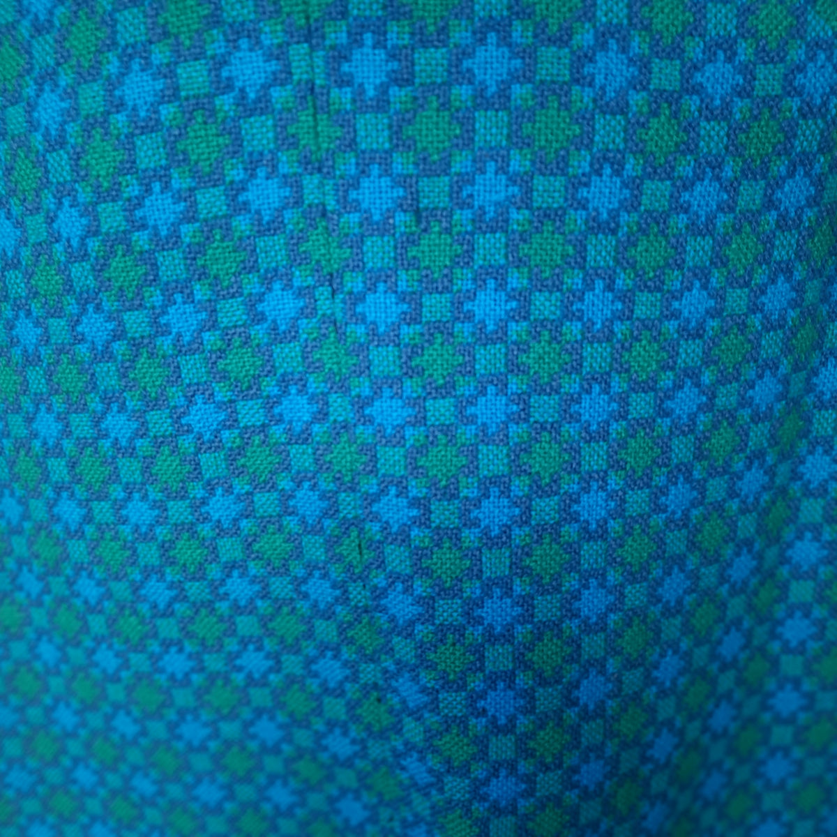 Vintage Welsh Tapestry Cape/Poncho in Turquoise & Emerald Green Size 12/14