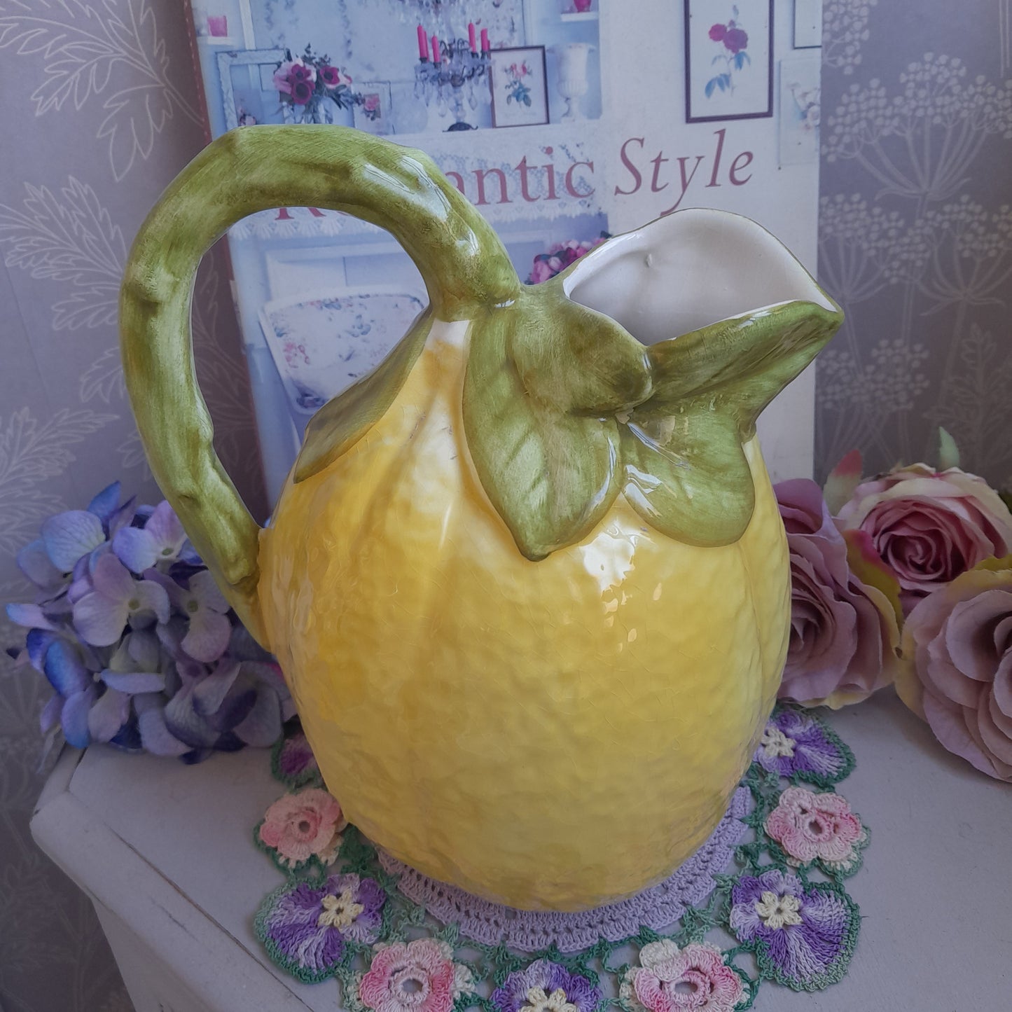 Majolica Lemon Shape Juice Jug Made in Italy