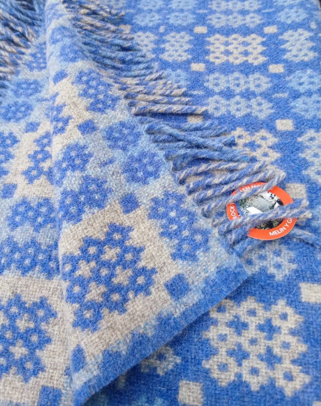 Welsh Tapestry Woollen Blanket Throw by Rock Mill in Choice of Colours
