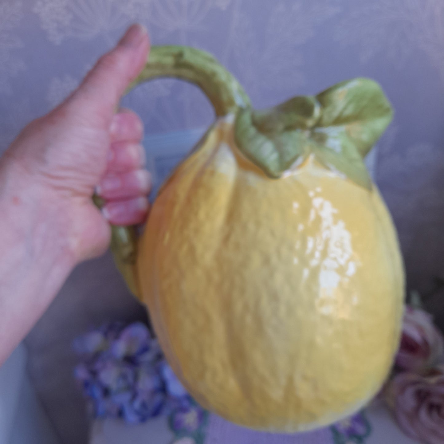 Majolica Lemon Shape Juice Jug Made in Italy