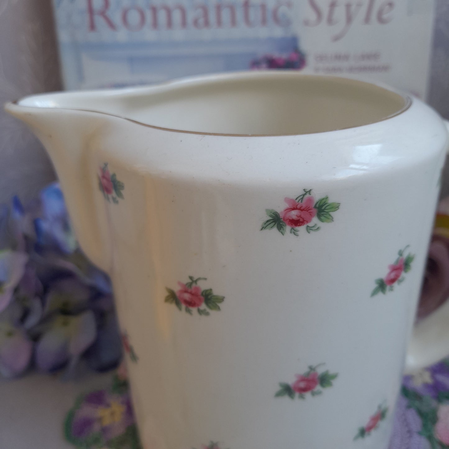 Darling Pink & White Floral Victorian Jug With Rosebuds by Bristol