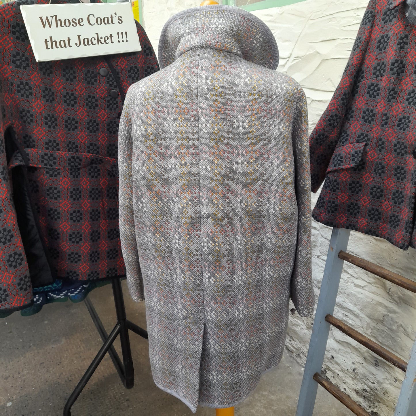 Vintage Grey Welsh Tapestry Coat Grey Size 16/18