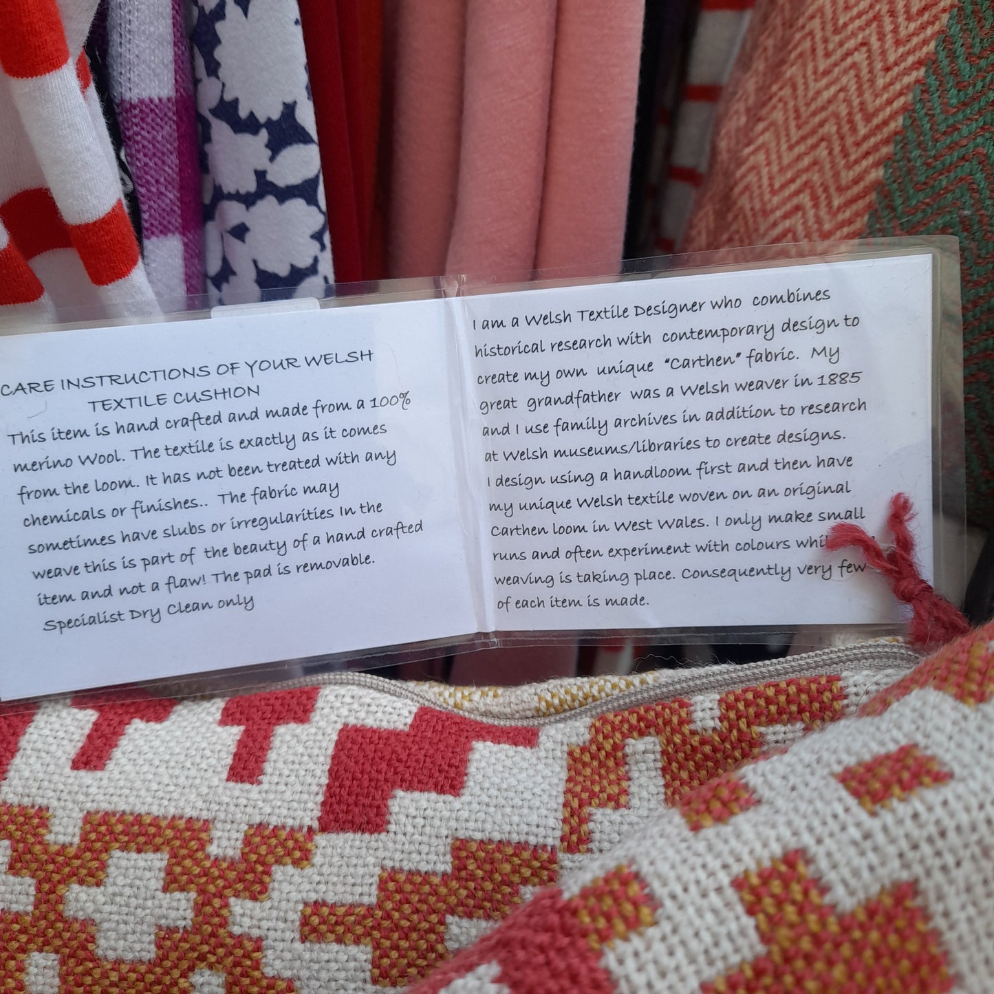 Welsh Tapestry Blanket in Orange & Cream Unique Hand Woven Design by Alana's Welsh Weaves BNWT