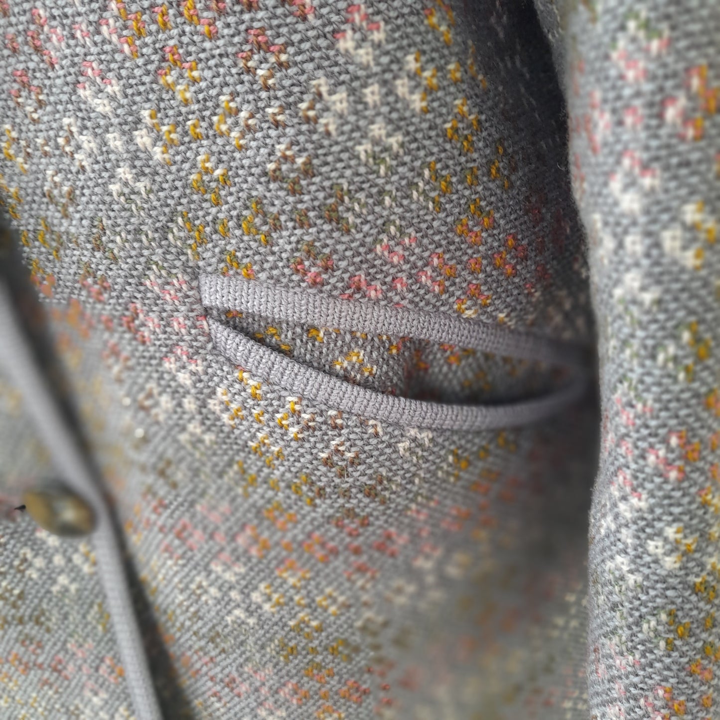 Vintage Grey Welsh Tapestry Coat Grey Size 16/18