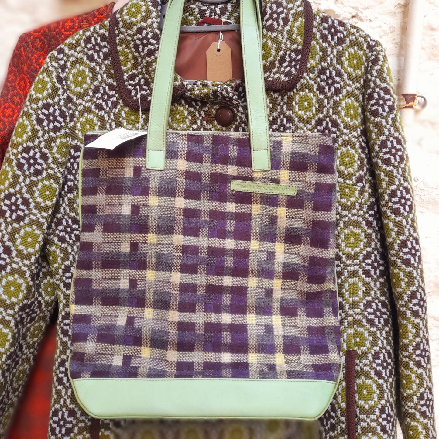 Welsh Tapestry Melin Tregwynt Handbag in Purple & Green New With Tags
