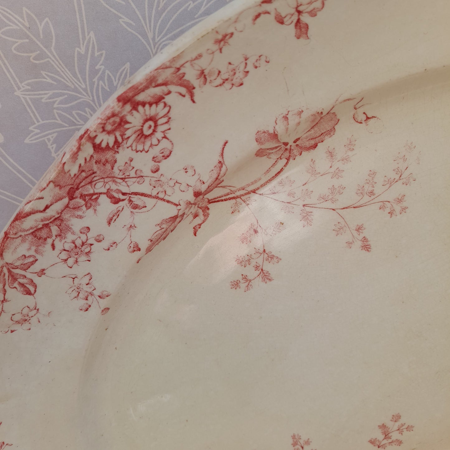 Antique French Style Ironstone (terre de fer) Oval Serving Platter or Meat Plate