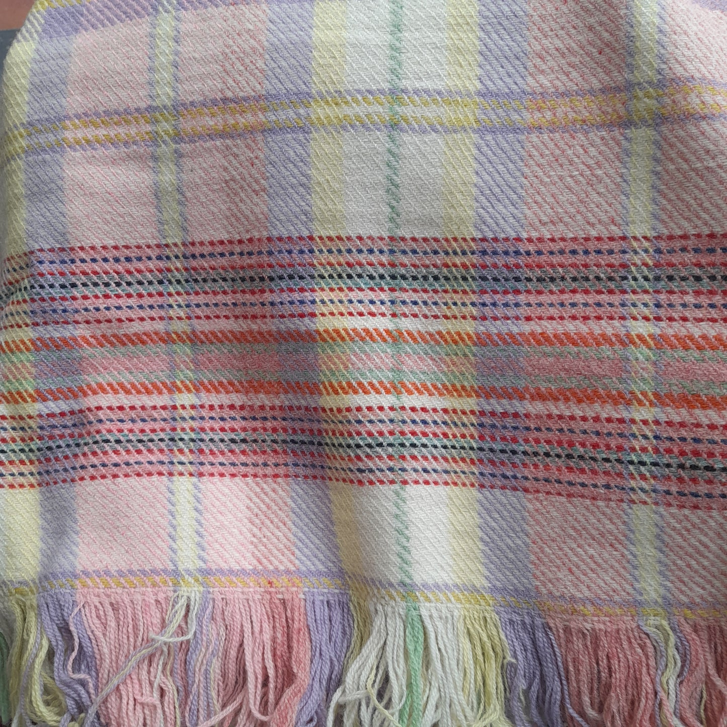 Vintage Cwmgwili Welsh Blanket in Pretty Pastels