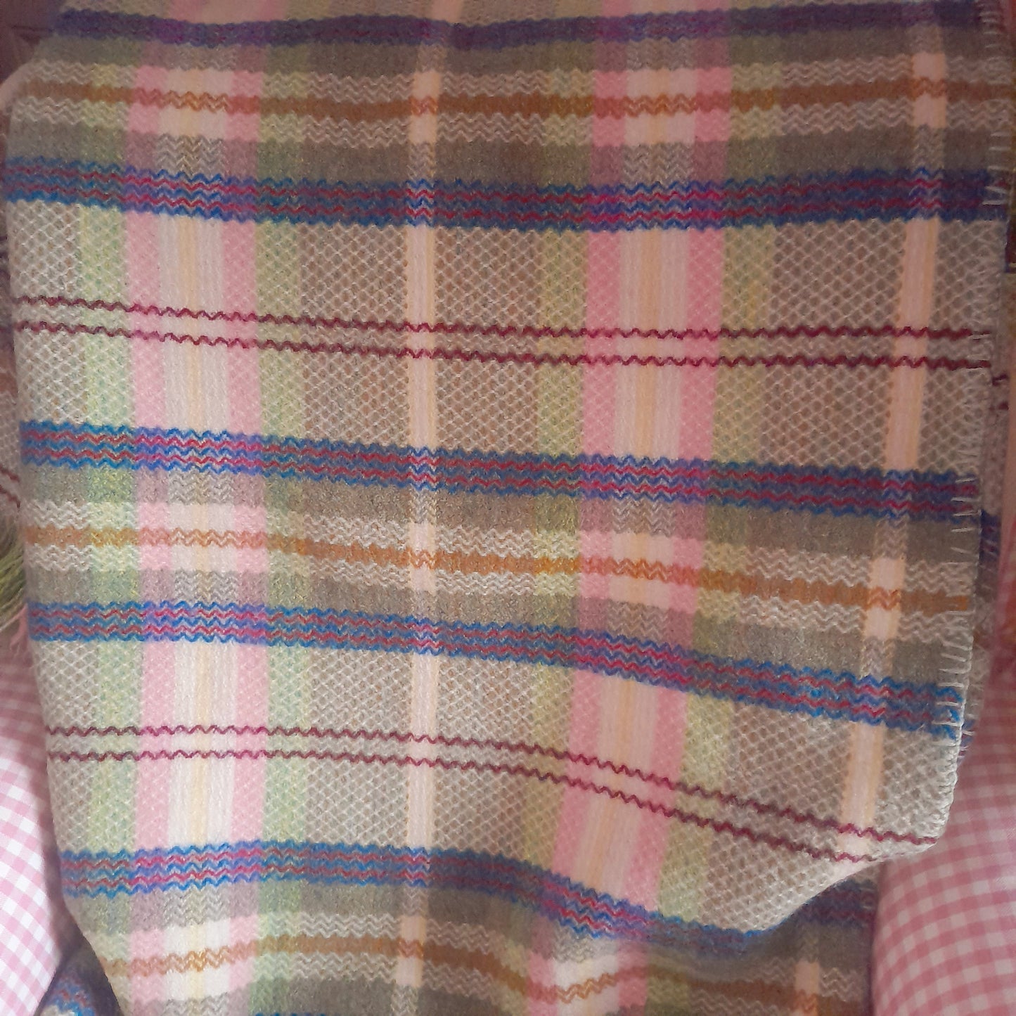 Vintage Cwmgwili Welsh Blanket in Pretty Pastels