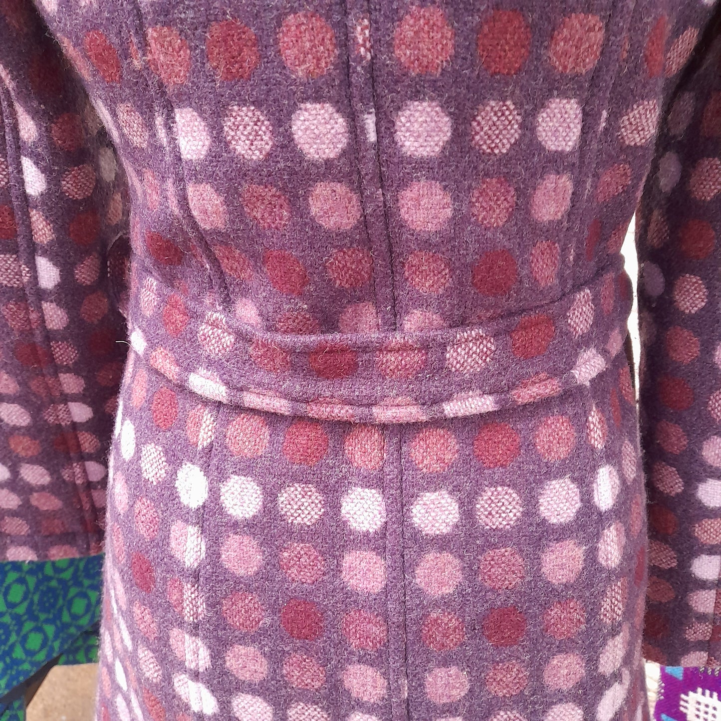 Vintage Welsh Tapestry Purple Spotty Coat by Melin Tregwynt Size 8 to 12ish