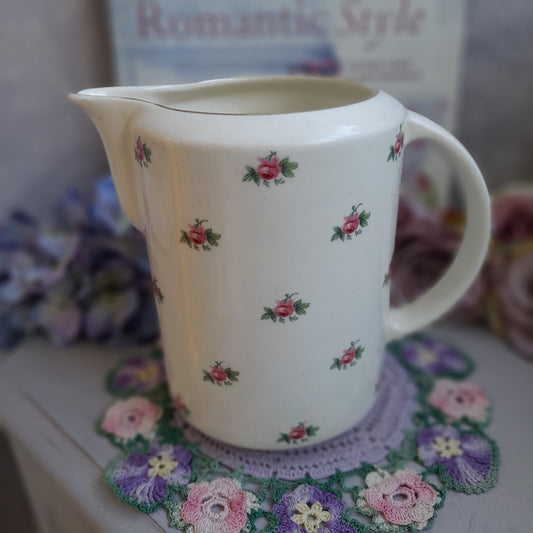 Darling Pink & White Floral Victorian Jug With Rosebuds by Bristol