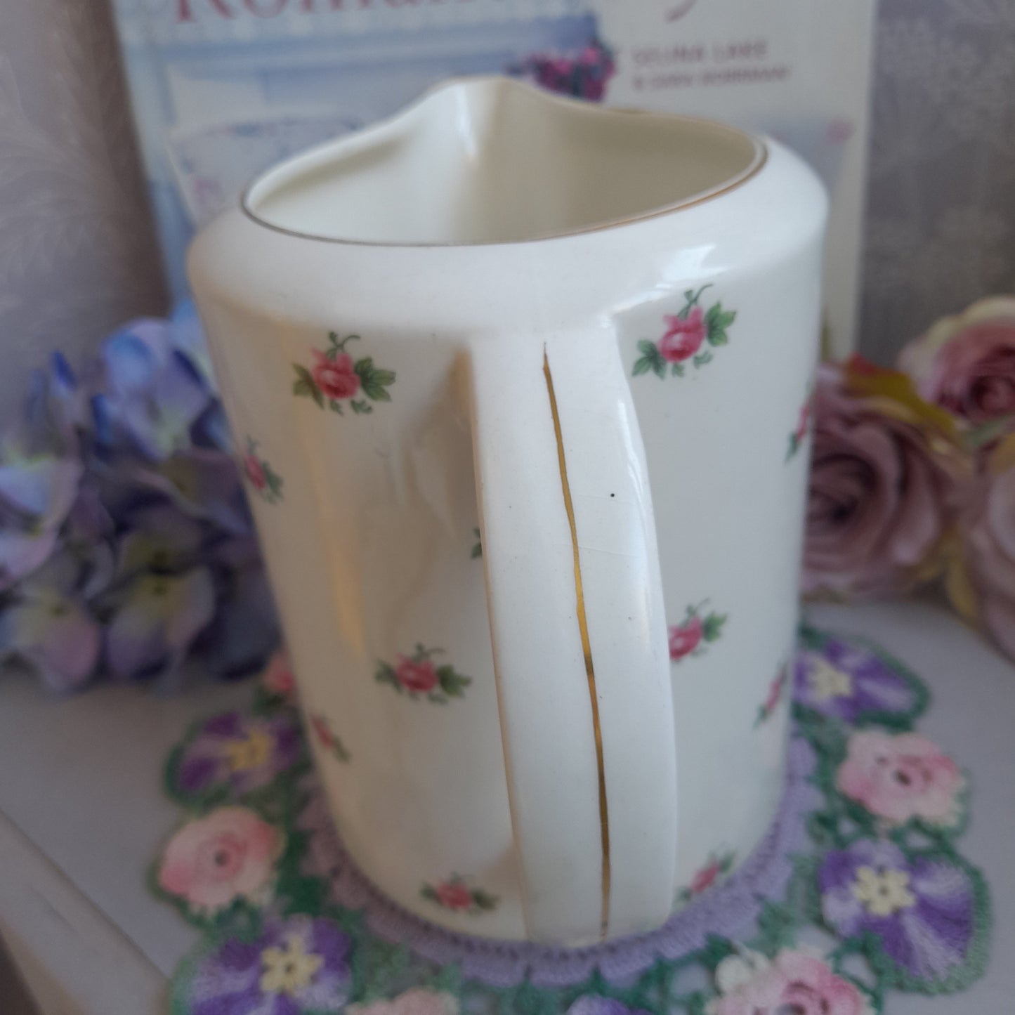 Darling Pink & White Floral Victorian Jug With Rosebuds by Bristol