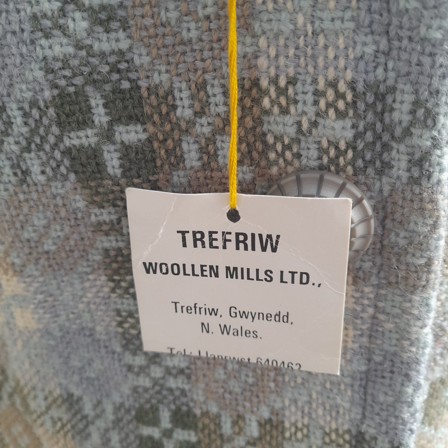 Vintage Welsh Tapestry Pea Coat in Pale Blue Grey Green & Cream by Trefriw Woollen Mill BNWT Size 12