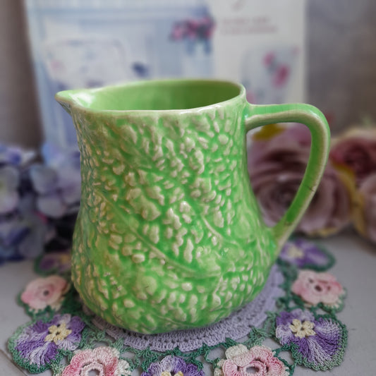 Vintage Green Cabbage Ware Jug