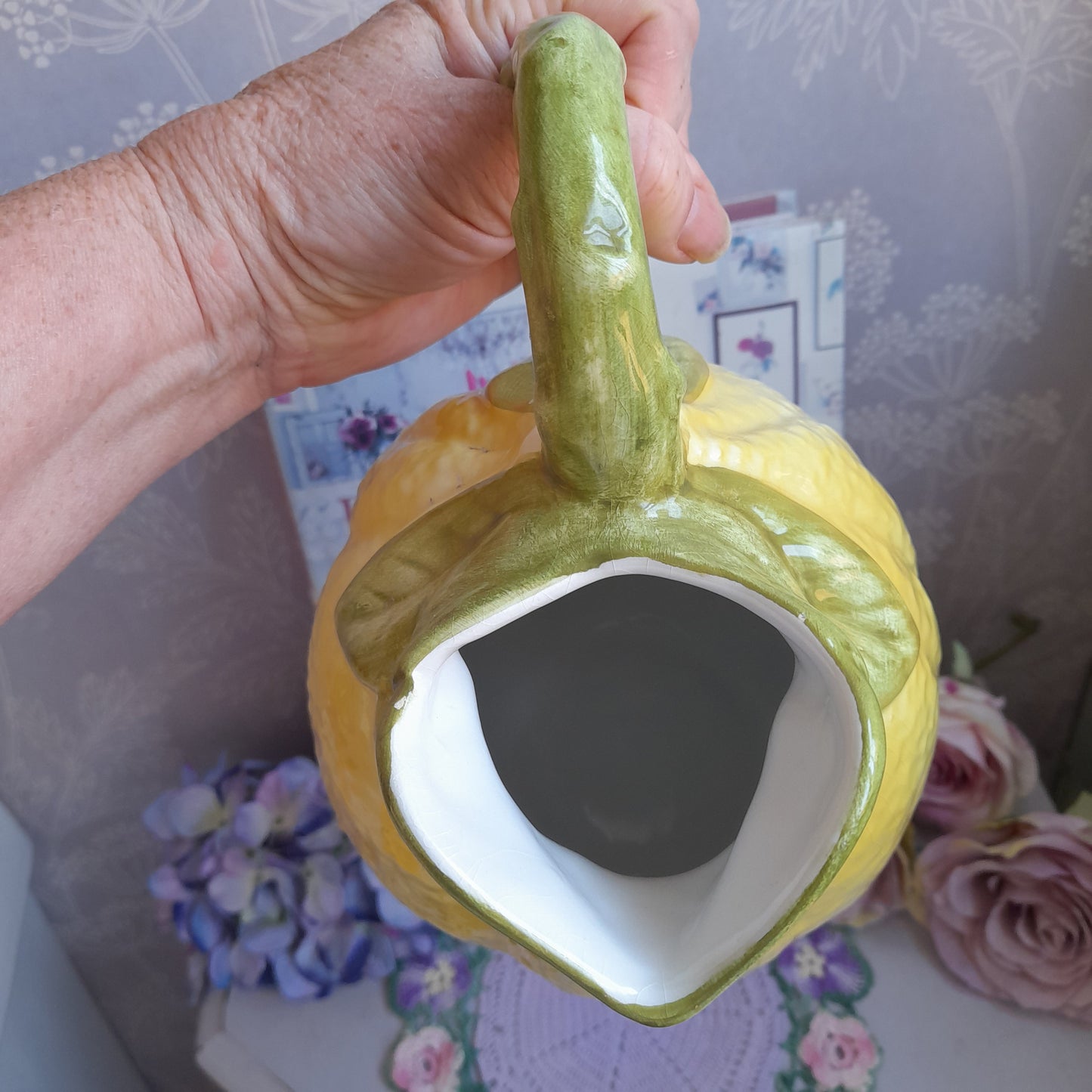 Majolica Lemon Shape Juice Jug Made in Italy