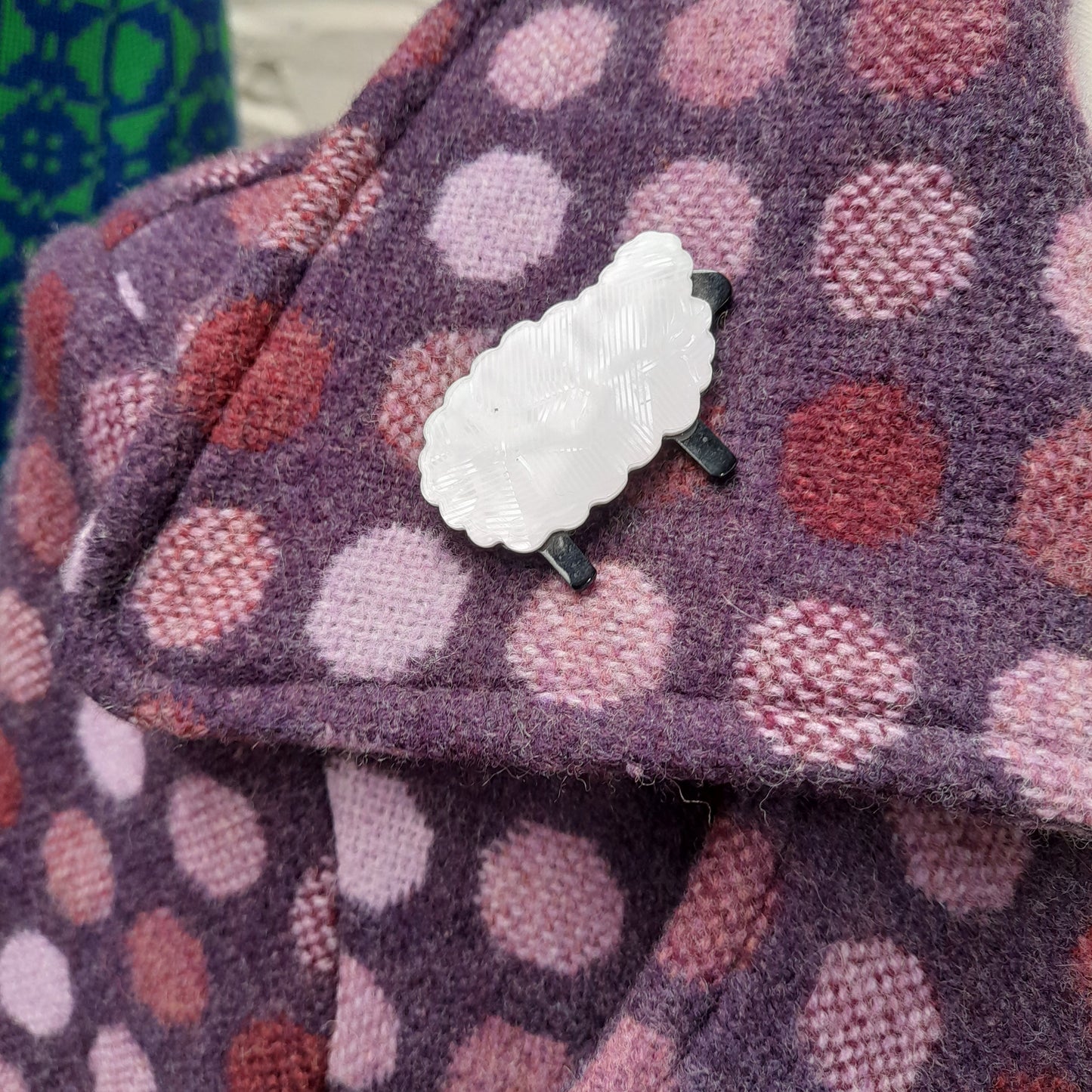 Vintage Welsh Tapestry Purple Spotty Coat by Melin Tregwynt Size 8 to 12ish