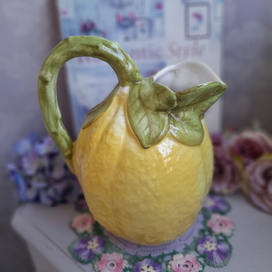 Majolica Lemon Shape Juice Jug Made in Italy